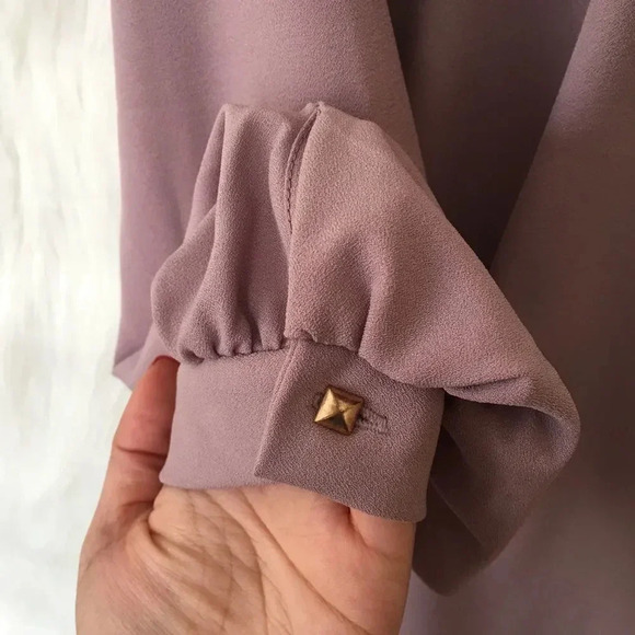 TOBI Mauve Scoop Neck Long Drapey Flowy‎ Sleeve Blouse-K25 - Picture 4 of 5